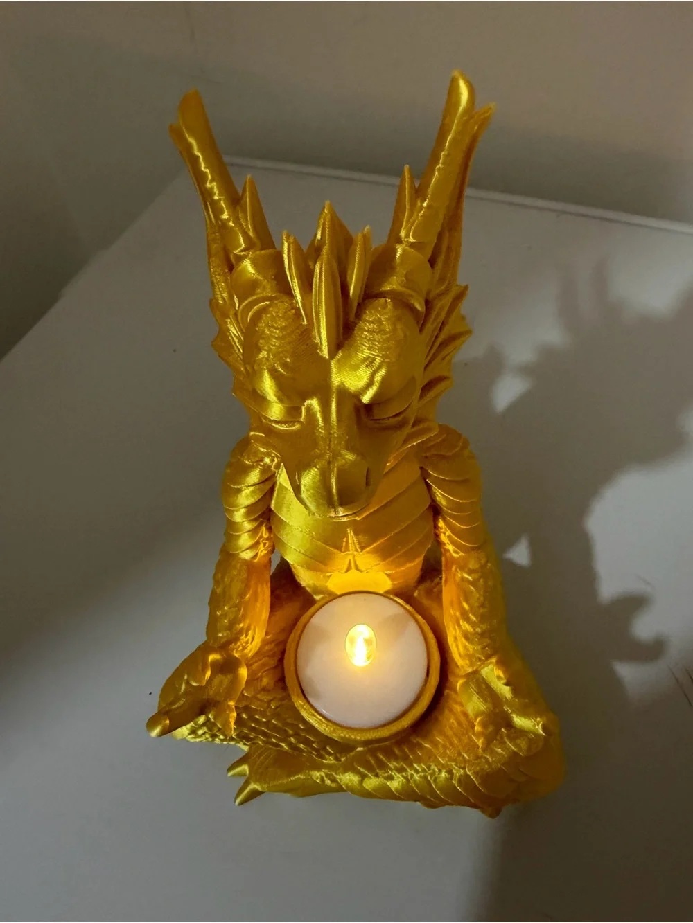 Golden Dragon Tealight Holder - Gold Home Accent